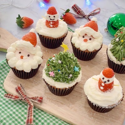 set bánh muffin giáng sinh 6 vị