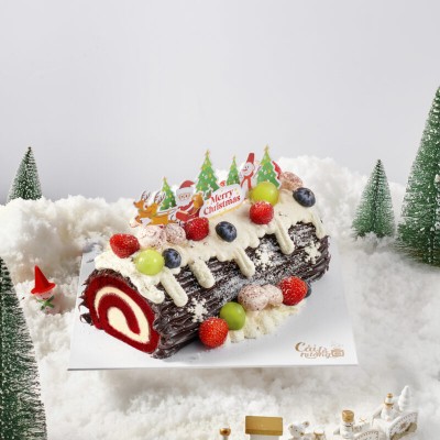 Yule Log Red Velvet – Bánh Khúc Cây