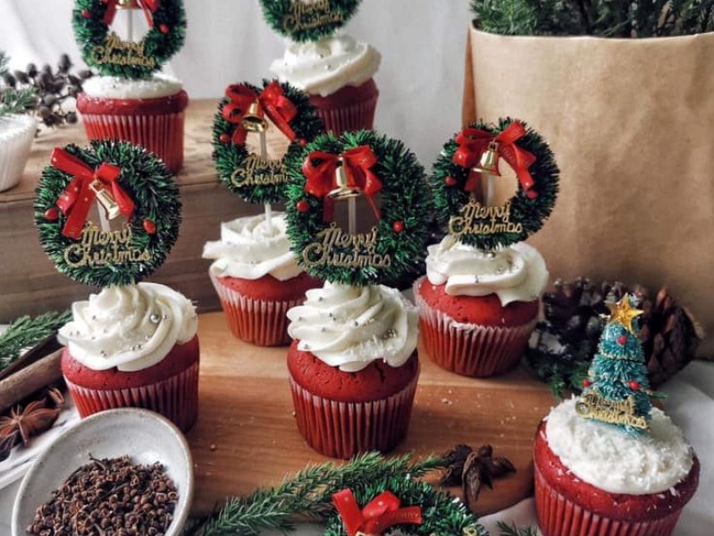 Set 4 vị Cupcake giáng sinh
