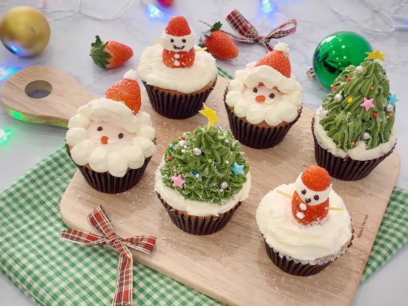 set bánh muffin giáng sinh 6 vị