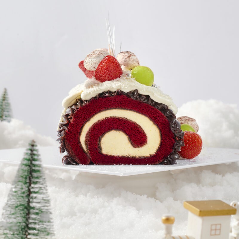 Yule Log Red Velvet – Bánh Khúc Cây